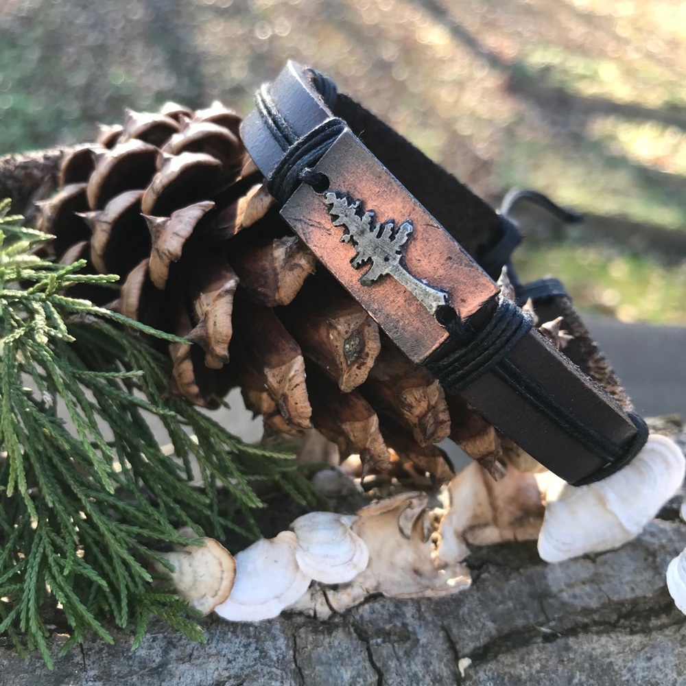 COPY - New Anju Pine Tree Leather Adjustable Brac…